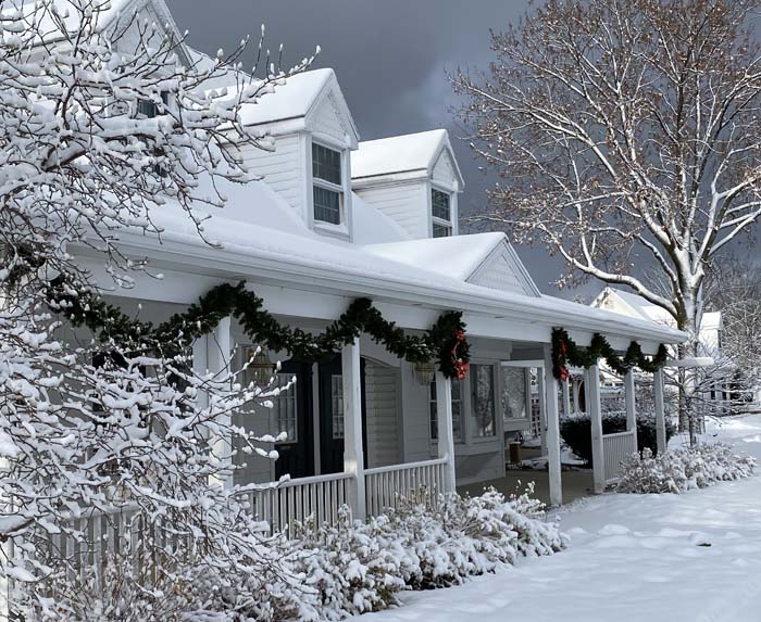 Green Gables home in snow
